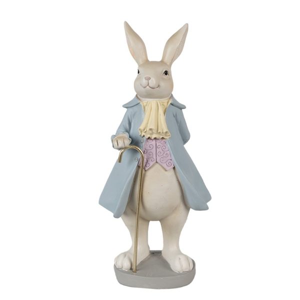 Lapin en costume bleu et sa canne